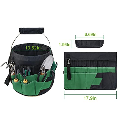 XHSP Gardening Tools Bucket Bag with 42 Pockets-Outdoor Multifunctional Better Sturdy Oxford/Canvas for Women Men