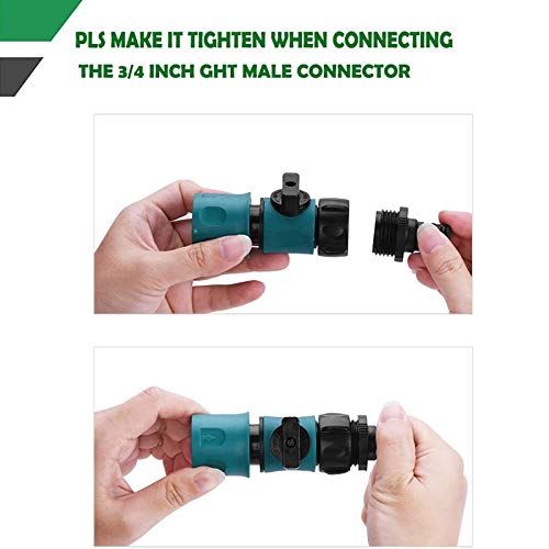 Garden Hose Quick Connectors Male and Female, Plastic Hose Connector with Shut Off Valve and Water Stop and Lock Functions, 3/4 Inch Quick Release Kit Hose Fittings and Adapters (5 Sets/10 pcs)