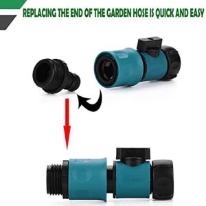 Garden Hose Quick Connectors Male and Female, Plastic Hose Connector with Shut Off Valve and Water Stop and Lock Functions, 3/4 Inch Quick Release Kit Hose Fittings and Adapters (5 Sets/10 pcs)