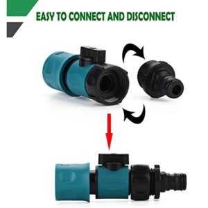 Garden Hose Quick Connectors Male and Female, Plastic Hose Connector with Shut Off Valve and Water Stop and Lock Functions, 3/4 Inch Quick Release Kit Hose Fittings and Adapters (5 Sets/10 pcs)