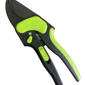 Garden Guru 2 in 1 Ratchet Pruning Shears for Weak Hands - Professional Ratcheting Garden Pruners Clippers - Ergonomic Shock Absorbing Grip - Makes Tough Cuts Easy - Great for Seniors