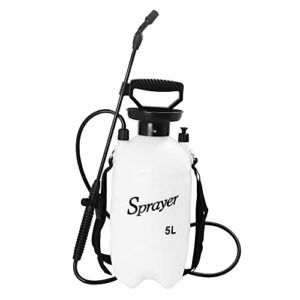 gartol 1.35 gallon garden sprayer, pump pressure sprayer in lawn & garden with pressure relief valve, adjustable shoulder strap, translucent, for plants and cleaning