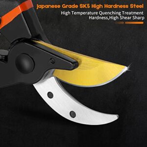 Pruning Shears for Gardening,Heavy Duty/Ultra Sharp Professional Bypass Hand Pruners-Garden Shears