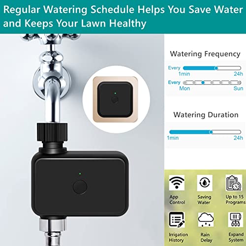 IRRIBIZ WiFi Sprinkler Timer, Water Timer with WiFi Hub, Smart Hose Timer Wireless Remote Control on App with Flexible Irrigation Time and Frequency for Outdoor facuet, Sprinkler and Garden