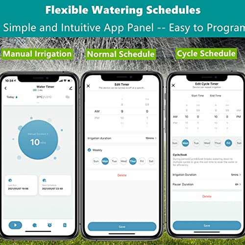 IRRIBIZ WiFi Sprinkler Timer, Water Timer with WiFi Hub, Smart Hose Timer Wireless Remote Control on App with Flexible Irrigation Time and Frequency for Outdoor facuet, Sprinkler and Garden