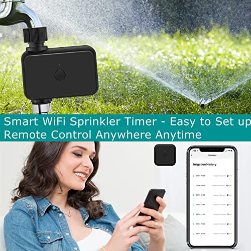 IRRIBIZ WiFi Sprinkler Timer, Water Timer with WiFi Hub, Smart Hose Timer Wireless Remote Control on App with Flexible Irrigation Time and Frequency for Outdoor facuet, Sprinkler and Garden