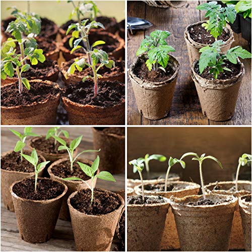 homenote Peat Pots, 120 Pcs 3.15 Inch Seed Starting Pots with Drainage Holes Round Nursery Pot, Biodegradable Plants Pots with Bonus 20 Plant Labels