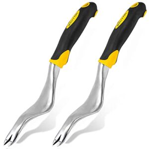 weed puller tool hand weeder – weeding tools for garden weed removal tools hand manual bend-proof tools for garden dandelion removal tool grandpas weeder (2 pieces yellow)