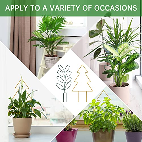 Leaf Trellis for Climbing Plants Indoor, Mini Garden Plant Support for Indoor Plants, Pothos Live Plant for Plant Lovers DIY Planting Vines Vegetables Ivy Hoya Houseplants, 2 Pack Green Metal