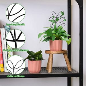 Leaf Trellis for Climbing Plants Indoor, Mini Garden Plant Support for Indoor Plants, Pothos Live Plant for Plant Lovers DIY Planting Vines Vegetables Ivy Hoya Houseplants, 2 Pack Green Metal