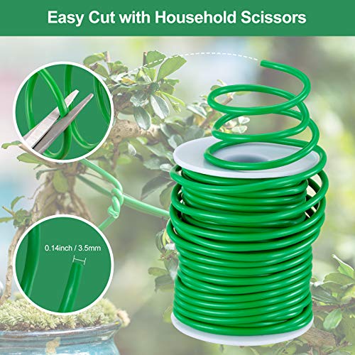 Soft Plant Wire, 65.6' Reusable Rubber Twist Ties Heavy Duty Garden Wire for Plants, Soft Twist Plant Tie to Support Plant Vines, Stems & Stalks and for Home Organization (65.6 feet/3.5mm Diameter)