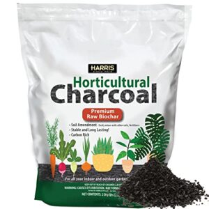 harris horticultural charcoal, premium biochar soil amendment for plants and terrariums, 2qt