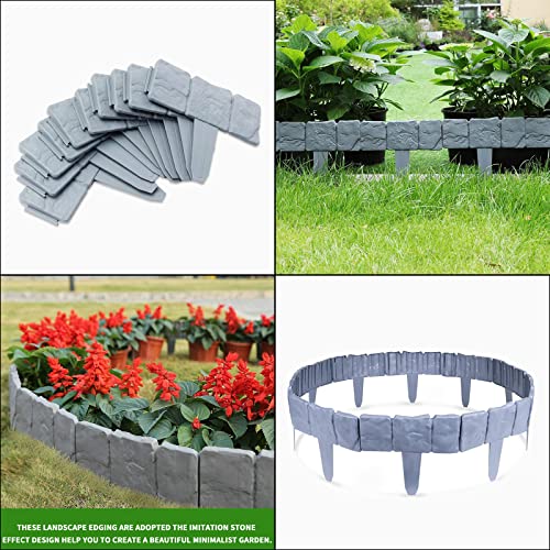 Garden Fence,Garden Edging,Landscape Edging,for DIY Decorative Patios Lawn Paths Landscape Walkways Flower Bed Edging (20 PCS)
