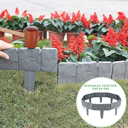 Garden Fence,Garden Edging,Landscape Edging,for DIY Decorative Patios Lawn Paths Landscape Walkways Flower Bed Edging (20 PCS)