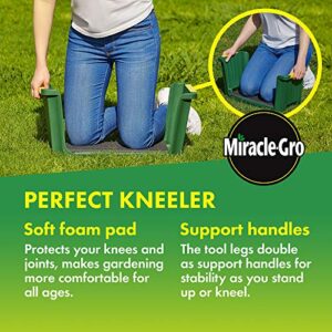 Miracle-Gro 4-in-1 Garden Stool – Multi-Use Garden Scooter with Seat – Rolling Cart with Storage Bin– Padded Kneeler and Tool storage - Accessible Gardening for All Ages + FREE Scotts Gardening Gloves