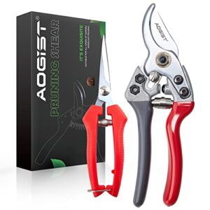 pruning shears, garden clippers plant scissors professional bypass pruner tree branch cutter plant trimming scissors 2 pcs red