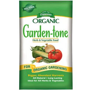espoma organic garden-tone 3-4-4 organic fertilizer for cool & warm season vegetables and herbs. grow an abundant harvest of nutritious and flavorful vegetables – 36 lb. bag
