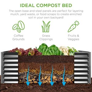 Best Choice Products 6x3x2ft Outdoor Metal Raised Garden Bed, Deep Root Box Planter for Vegetables, Flowers, Herbs, and Succulents w/ 269 Gallon Capacity - Gray