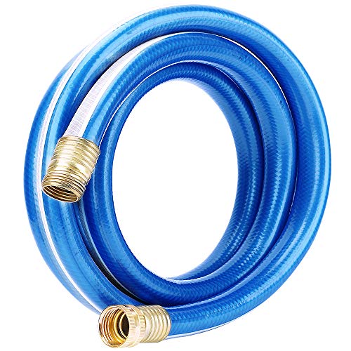 Solution4Patio Homes Garden 3/4 in. x 3 ft. Short Garden Hose Blue Lead-in Hose Male/Female High Water Pressure with Solid Brass Fittings for Water Softener, Dehumidifier, Vehicle 8 Years Warranty