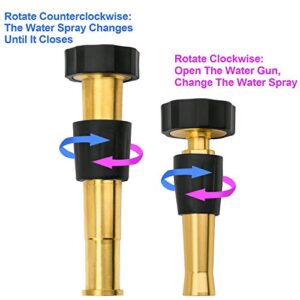 2 Pack Water Hose Nozzle And Jet Sweeper Sprayer, Adjustable Garden Nozzle, Heavy-Duty Solid Brass Adjustable Spray Patterns