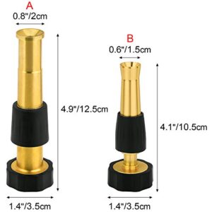 2 Pack Water Hose Nozzle And Jet Sweeper Sprayer, Adjustable Garden Nozzle, Heavy-Duty Solid Brass Adjustable Spray Patterns