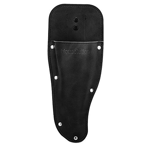 Housolution Garden Pruner Sheath, Pruner Holster, Premium PU Leather Holster Protective Case Cover Scabbard for Gardening Pruning Shears Scissor - Black