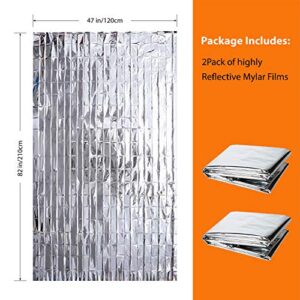 NAVADEAL 2 Pack Silver Highly Reflective Mylar Films, 82x 47Inch, Metallized Foil Covering Sheet, Garden Greenhouse Farming, Increase Plant Growth Save Power, Reduce Uneven Heat Environment Safe