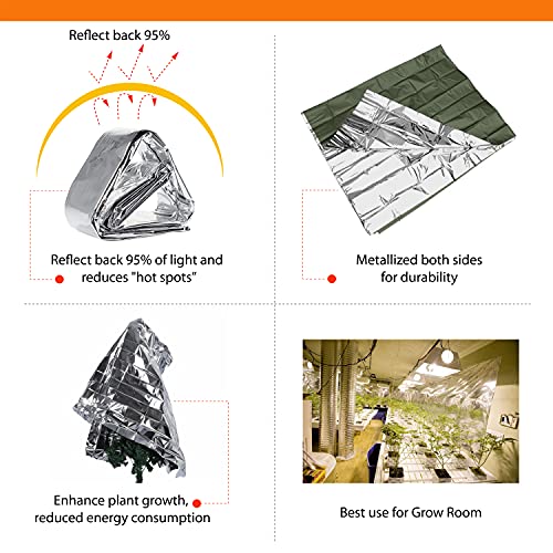 NAVADEAL 2 Pack Silver Highly Reflective Mylar Films, 82x 47Inch, Metallized Foil Covering Sheet, Garden Greenhouse Farming, Increase Plant Growth Save Power, Reduce Uneven Heat Environment Safe