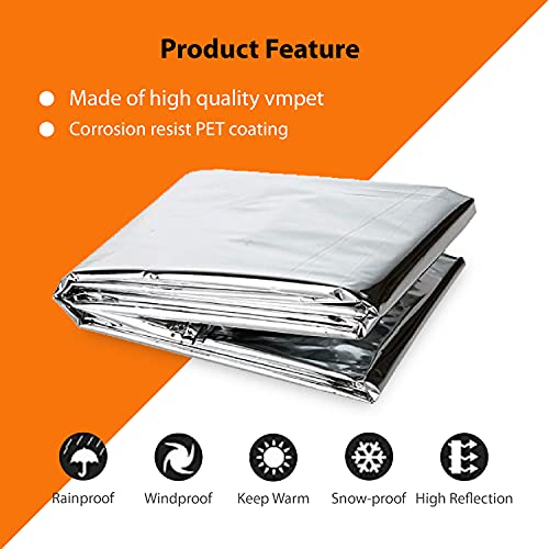 NAVADEAL 2 Pack Silver Highly Reflective Mylar Films, 82x 47Inch, Metallized Foil Covering Sheet, Garden Greenhouse Farming, Increase Plant Growth Save Power, Reduce Uneven Heat Environment Safe