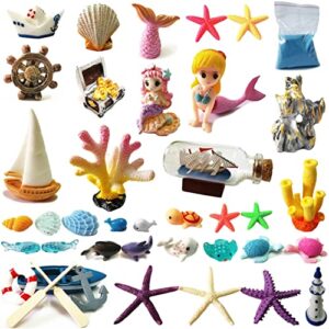 hyg fairy garden accessories, miniature kit, undersea paradise, mini ocean assesseries, seabed scenery accessories outdoor figurines set (a) a 8*8*9 2110111905