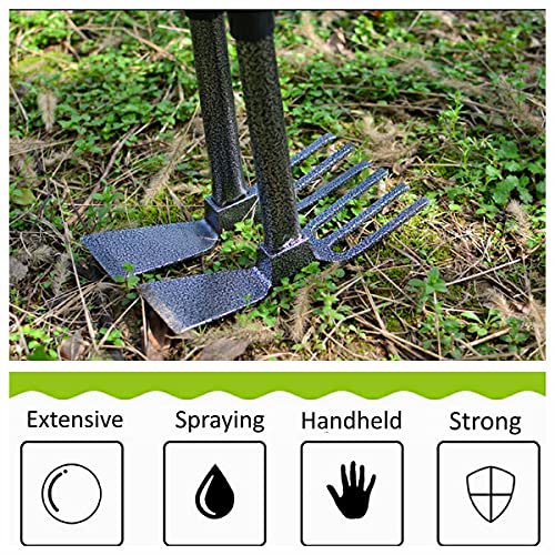 ZOG Garden Big Hand Digger and Hoe Combo Garden Tool,Heavy Duty Hand Tiller,Garden Hoe,Cultivator,Non-Slip Handle & Anti-Rust Head is The Perfect Dual Headed Weeding Tool.(Big)