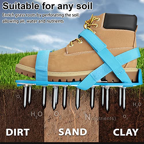 DenForste Lawn Aerator Shoes for Grass - Pre-Assembled Grass Aerator Shoes for Lawn - Soil Yard Aerator Tool for Aerating Patio Garden