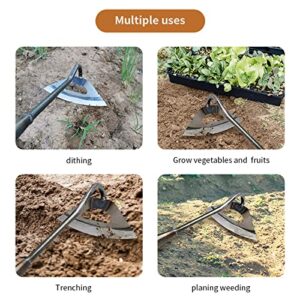 Garden hoe Hollow Hoe Gardening Tool All-Steel Hardened Hollow Hoes Weeding Hoe Portable Household Vegetable Garden Shovel, Soil loosening Planting Tool can be Extended with long hander (0.95)