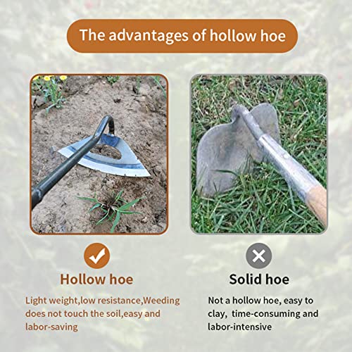 Garden hoe Hollow Hoe Gardening Tool All-Steel Hardened Hollow Hoes Weeding Hoe Portable Household Vegetable Garden Shovel, Soil loosening Planting Tool can be Extended with long hander (0.95)