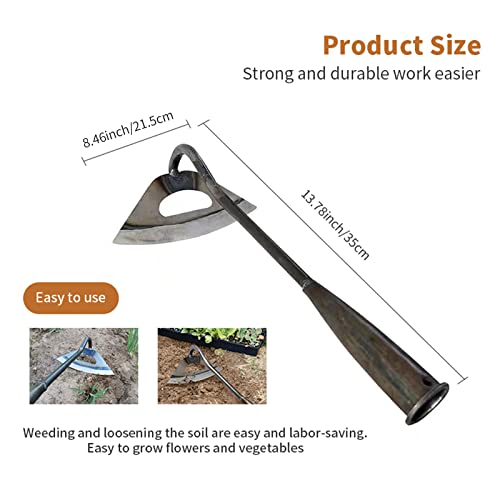 Garden hoe Hollow Hoe Gardening Tool All-Steel Hardened Hollow Hoes Weeding Hoe Portable Household Vegetable Garden Shovel, Soil loosening Planting Tool can be Extended with long hander (0.95)