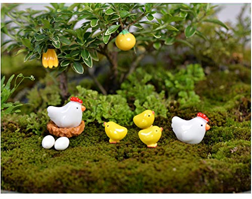 SPWOLFRT 26 Pcs Cute Mini Animal Figurines Miniature, Family Chicken Cock Ornament Micro Fairy Garden Décor for Moss Landscape DIY Terrarium Crafts Accessories Home Outdoor Indoor (Chicken Family)