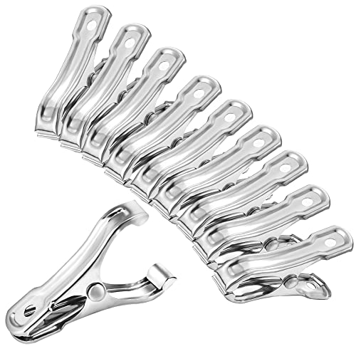 Nagoofun 40 Pack Garden Clips, Row Cover Clips for Netting, Garden Clamps Made of Stainless Steel, Have a Strong Grip to Secure the Plant Covers or Shade Cloth on Garden Hoops or Greenhouse Frame