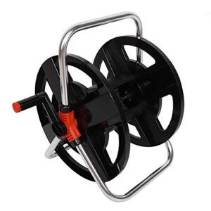 paer garden hose reel, 115 ft portable tote hose reel cart, rope hose storage stand water hose holder, outside water pipe rack winding tool for garden, lawn, farm, car washes