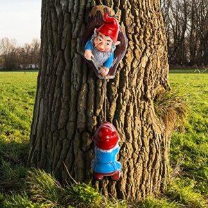 Jetec Climbing Gnomes Tree Decor Outdoor Tree Sculpture for Trees Decoration for Trees, Yard Garden Sculpture Decoration