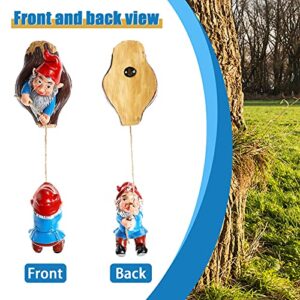 Jetec Climbing Gnomes Tree Decor Outdoor Tree Sculpture for Trees Decoration for Trees, Yard Garden Sculpture Decoration