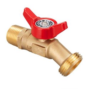 minimprover premiunm brass hose 90 degree elbow stop valve hose bibb boiler drain 1/2″ male npt mip inlet ×3/4″ male ght threaded garden hose connector adapter water shut-off valve faucet