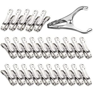 julmelon 25 pcs greenhouse clips,stainless steel greenhouse clamps,heavy duty garden clips with large open strong grip for fixing netting cover film,season plant support clips