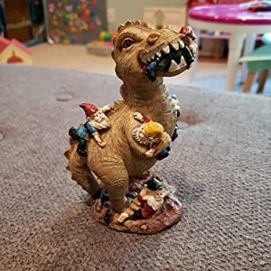 Dinosaur Eating Gnomes Garden Art Decor Outdoor Statue Art Decoration for Lawn Yard Housewarming Garden Gift