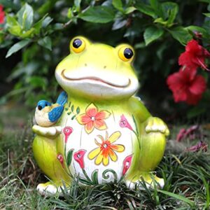 IVCOOLE Garden Outdoor Statues,Frog Statues Funny Home Decor, Garden Sculptures & Statues Solar Lamp,Garden Decorations for Patio,Yard,Lawn, Porch, Ornament
