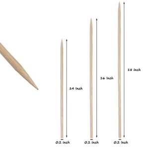 Bamboo Plant Stakes,HAINANSTRY Wood Plant Supports,Natural Bamboo Sticks for Plants/Floral/Potted Plant,Wooden Sign Posting Garden Sticks - 16 Inches 25 Pack