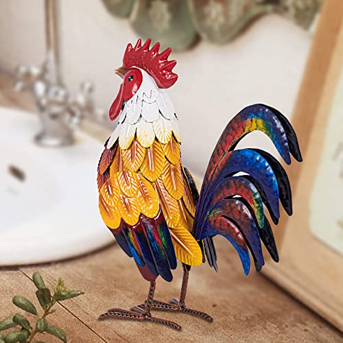 Natelf Metal Rooster Garden Statues & Sculptures, Chicken Yard Art Decor Standing Animal Lawn Ornament for Backyard Patio Kitchen Decorations