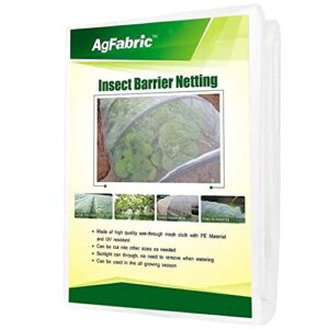 agfabric garden netting insect pest barrier bird netting for garden protection,row cover mesh netting for vegetables fruit trees and plants,6’x10′,white