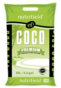 coco coir premium rhp certified pre buffered pure organic coconut coir fiber plant grow potting soil 9 quarts / 10 liter / 2.6 gallon indoor/outdoor flower vegetable garden