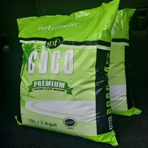 Coco Coir Premium RHP Certified Pre Buffered Pure Organic Coconut Coir Fiber Plant Grow Potting Soil 9 Quarts / 10 Liter / 2.6 Gallon Indoor/Outdoor Flower Vegetable Garden