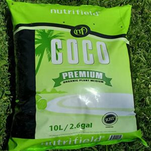 Coco Coir Premium RHP Certified Pre Buffered Pure Organic Coconut Coir Fiber Plant Grow Potting Soil 9 Quarts / 10 Liter / 2.6 Gallon Indoor/Outdoor Flower Vegetable Garden